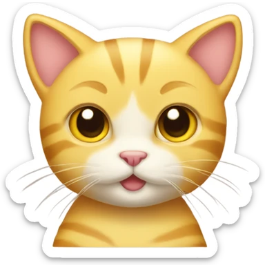 Yellow cat whit two little bows sticker