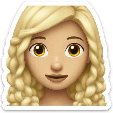 Cozy blond girl with dark eyes sticker