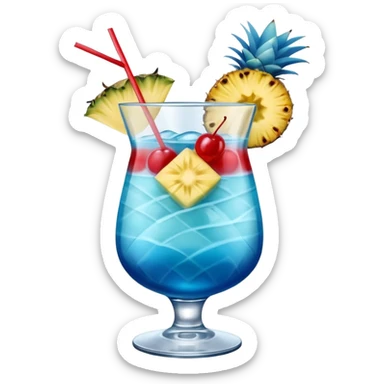 Blue Hawaii Cocktail in Hurricane Glass sticker
