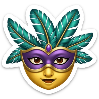 feather mask sticker