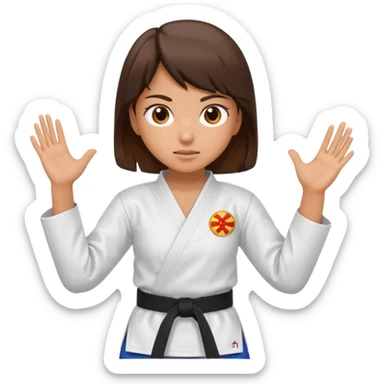 Karate Brunette girl whit brown or black belt sticker