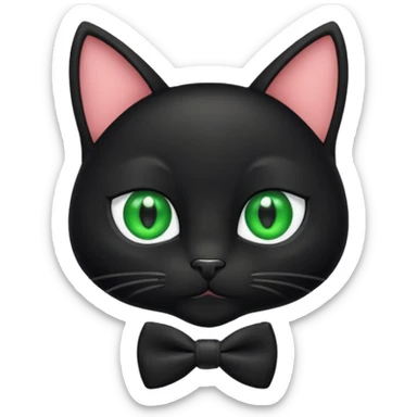 Black cat with bow tie sticker