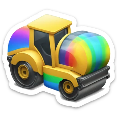 rainbow road roller sticker