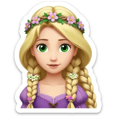 tangled disney rapunzel fair skin green eyes blonde hair  sticker