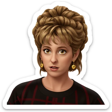 brown haired girl with earrings sticker