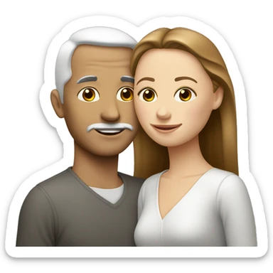 Deux personnes qui s’embrassent blanche de peau sticker