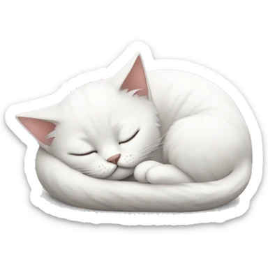 Sleeping anggora cat white cute sticker