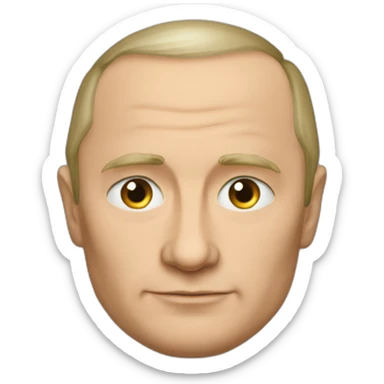 putin with "x" in place where the eyes should be sticker