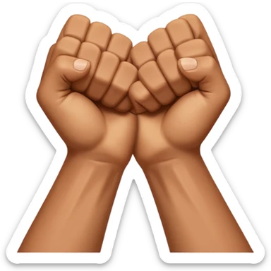 Hands crossed over while having fists sticker