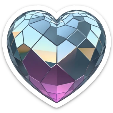 disco ball in shape of a heart sticker