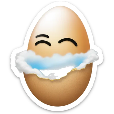 Egg behind clouds sticker