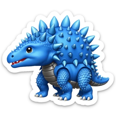 As un emoji de el dinosaurios ANQUILOSAURIO de perfil en color azul que sea bebe  sticker