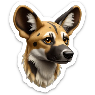 african wild dog sticker