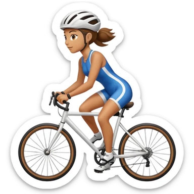 female cycling sticker