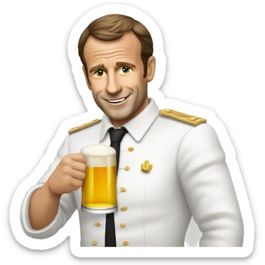 Macron qui bois une bière  sticker