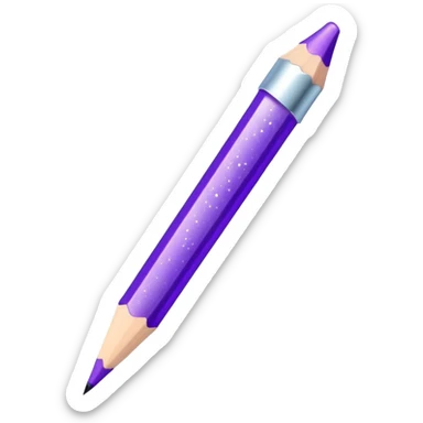 Glitter Purple and Cian pencil hand write  sticker