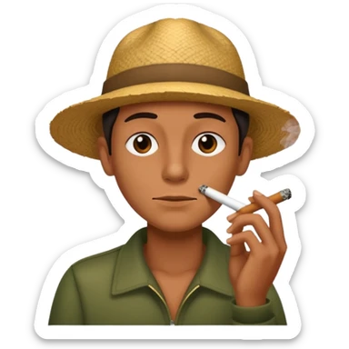 Weed smoking a blunt sticker