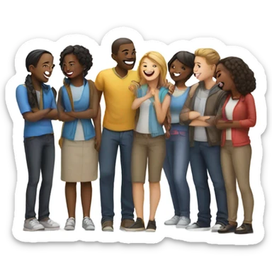 A distant circle of people classmates  sticker