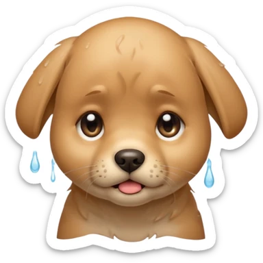 lab puppy crying sticker