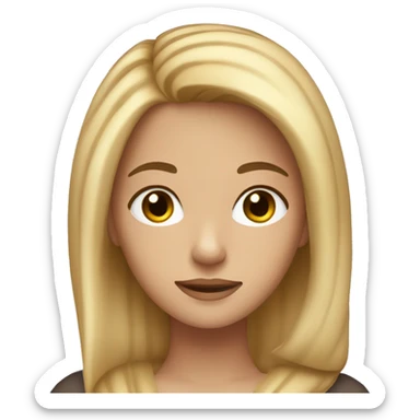 A girl white brown hair but has blonde highlights in her hair sticker