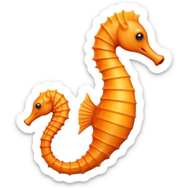 An orange seahorse sticker