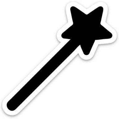 Simple magic wand with star tip sticker