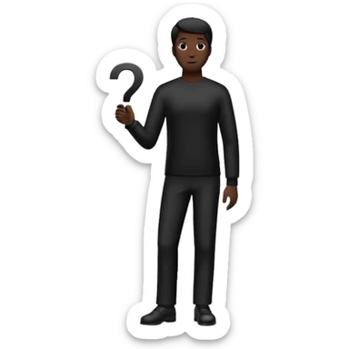 silhouette of a man with a question mark sticker