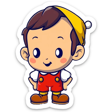 Pinocchio Disney style sticker
