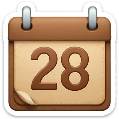 brown date calendar with number 29 sticker