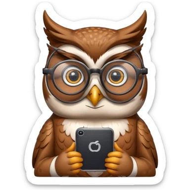 Generate a beautiful smart owl with a smart device sticker