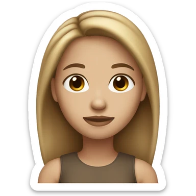 female symbol blue eyes light skin brown hair sticker