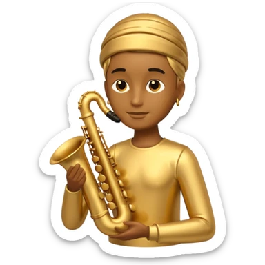 musician statue gold sticker