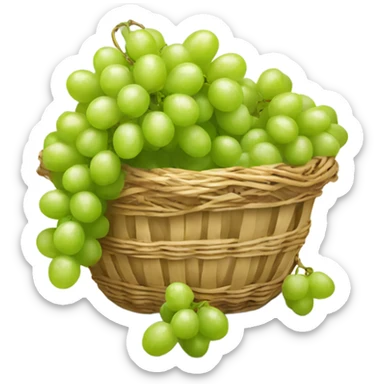 Basket of green grapes sticker
