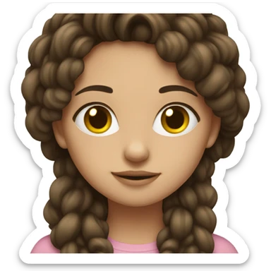 Brunette girl making clothes sticker