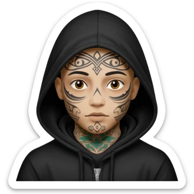 Con capuchas y tatuajes en la cara sticker