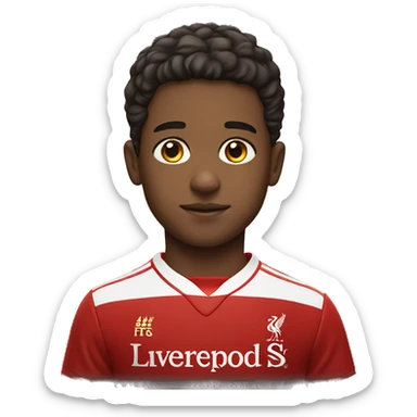 Boy wearing a liverpool jersey sticker