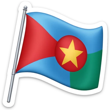 Bandera gitana con rueda roja enel medio i azul arriba dela bandera i verde abajo sticker