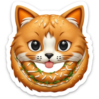 Simit yiyen kedi sticker
