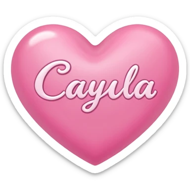 A pink heart with a name Cayla inside it sticker