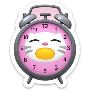 Hello kitty alarm clock sticker