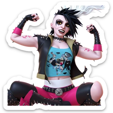 edgy girl with spikes sticker