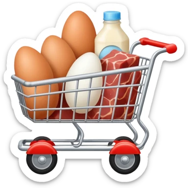 carrito de compras leche huevos carne pues que se vean sticker