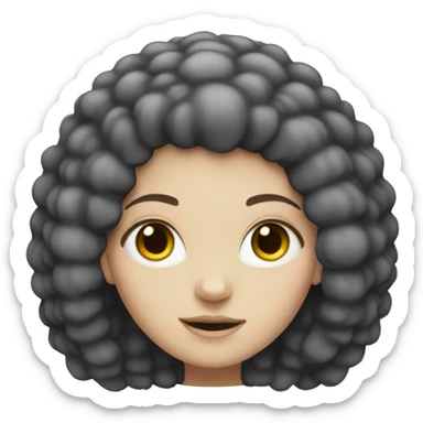 white girl with black afro  sticker