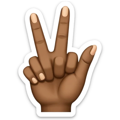 A black hand and the thumb, index and middelfinger are stretched (to say yvl) sticker