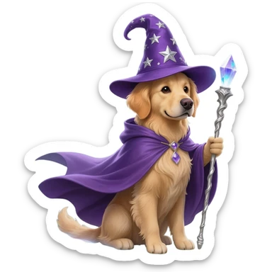 Dog wizard sticker