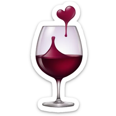 color wine heart  sticker
