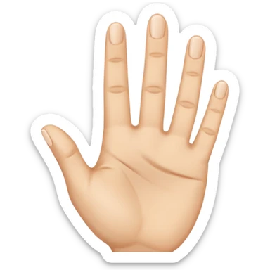 A hand with five fingers raises three fingers and lowers two fingers sticker