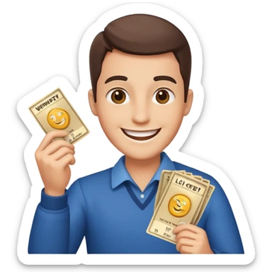 happy lottery winner sticker