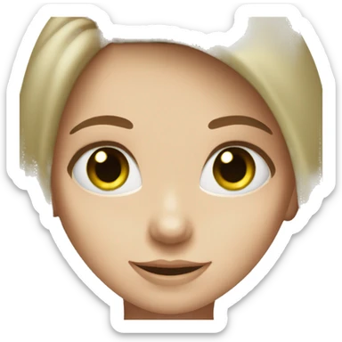 White girl with green eyes and brown hair smiling  sticker