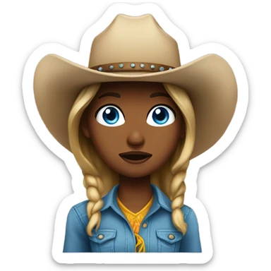 Cowgirl that is blamed and blue eyes  sticker